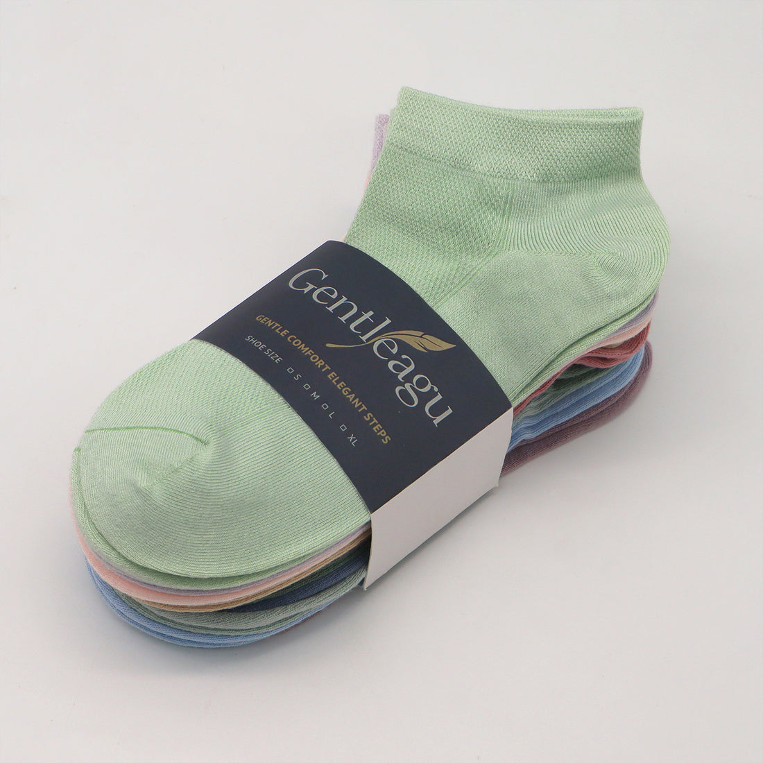 GENTLEAGU Women's Thin Ankle Socks – Low-Cut Bamboo Viscose, Lightweight & Breathable, Assorted Colors, 50-Pair Family Bulk Pack