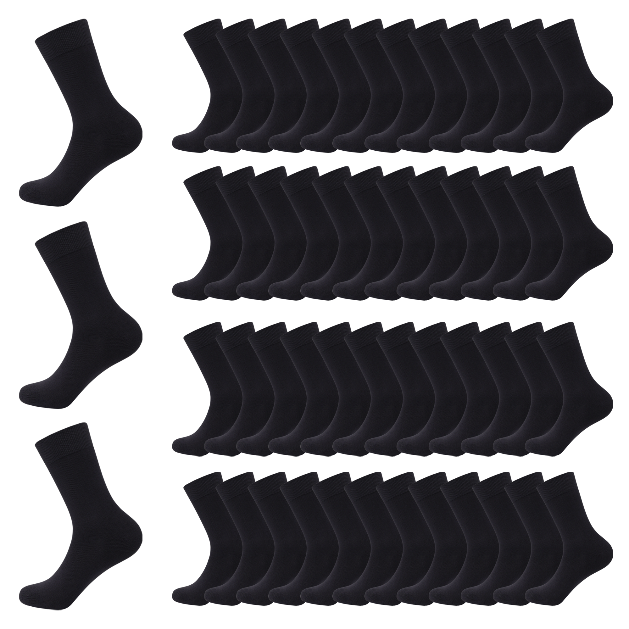 GENTLEAGU Men's Viscose Bamboo Dress Socks - Lightweight & Breathable Crew Socks, Soft & Stretchable, 48 Pairs Wholesale Bulk Pack